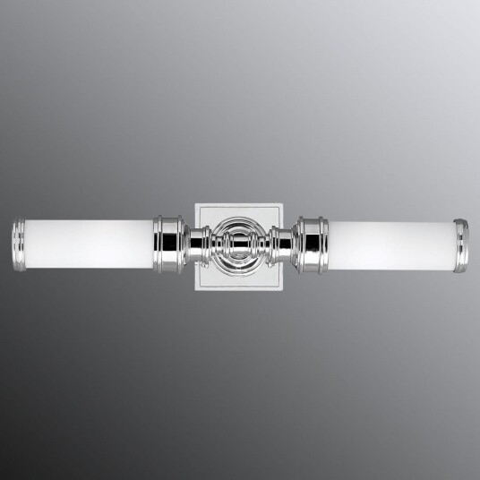 Payne Ornate vegglampe krom høyde 56 cm IP44 – Elstead   Bad   Glass   Med flere lyskilder