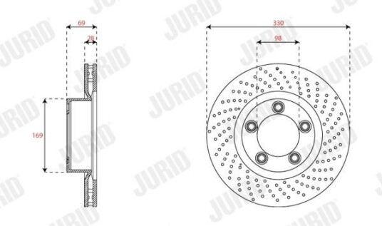 Bremseskive JURID 563536JC-1 Bremseskive JURID 563536JC-1