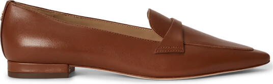 Lauren Ralph Lauren Audri Waxed Leather Loafer Brown 40 Lauren Ralph Lauren Audri Waxed Leather Loafer Brown 40