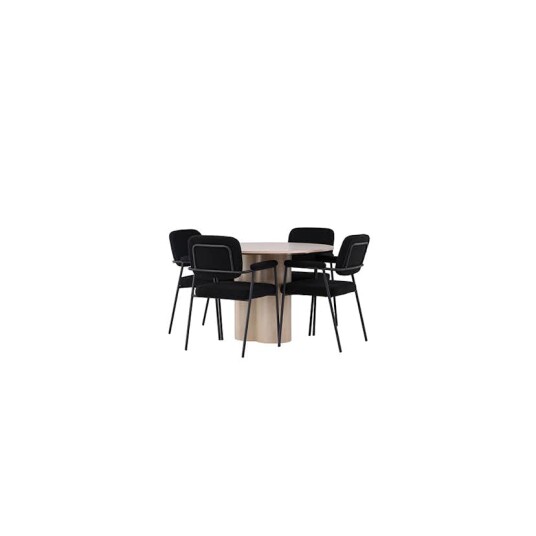 Venture Home Spisegruppe Venture Home Olivia Ø110 cm med 4 stk Yesterday Stoler GR23807