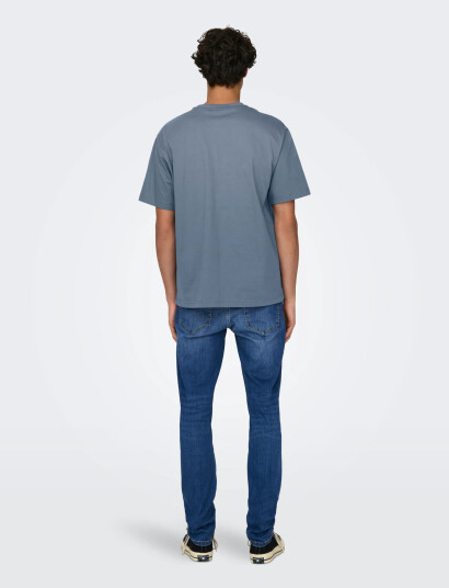 ONLY & SONS Onsfred Life Rlx Ss Tee Noos - Blue - XS