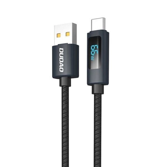 Dudao Hurtigladekabel 66W USB-A til USB-C med LED-Display 1 m - Sort Dudao Hurtigladekabel 66W USB-A til USB-C med LED-Display 1 m - Sort
