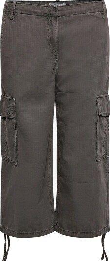 Weekday Low-Rise Cropped Cargo Trousers - GREY - 34