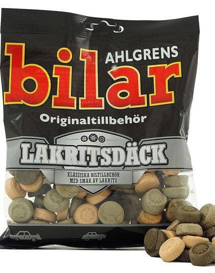 Ahlgrens Biler Lakrisdekk 110 gram Skumgodteri Ahlgrens Biler Lakrisdekk 110 gram Skumgodteri