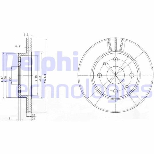 Bremseskive DELPHI BG3555