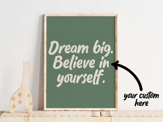 Personlig plakat Dream Big Believe