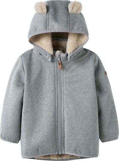 Name It Softshell Jakke m. Fleece NbnMada08 Grey Melange m. Name It 56 Softshell Grå