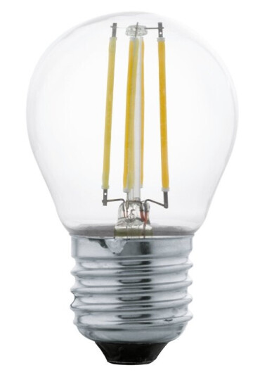 Eglo Led-Filamentlyspære Form: G45 E27 4 W Ekvivalent 40 Klasse E Varmt Hvitt Lys 2700 K Gjennomsiktig Eglo Led-Filamentlyspære Form: G45 E27 4 W Ekvivalent 40 Klasse E Varmt Hvitt Lys 2700 K Gjennomsiktig