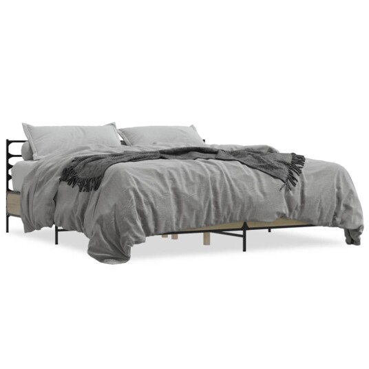  Sengeramme sonoma eik 200x200 cm konstruert tre og metall 8721102613593
