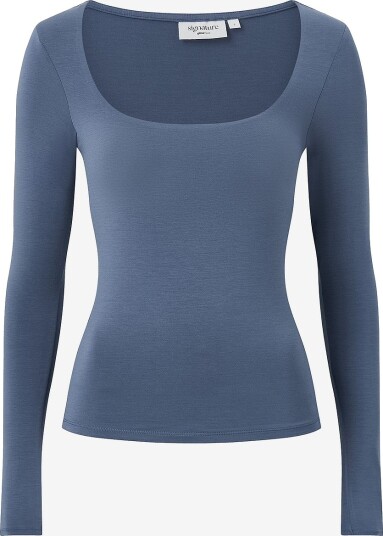 Gina Tricot Topp Slim Fit Scoop Neck Blå