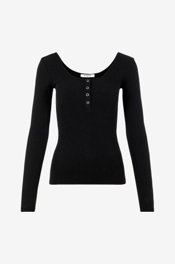 pieces - Topp pcKitte LS Top - Svart pieces - Topp pcKitte LS Top - Svart