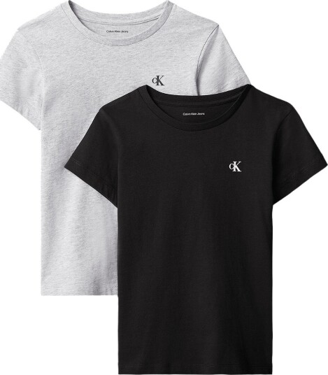 Calvin Klein 2 Pack Slim T Shirt Black 164 x 14 Calvin Klein 2 Pack Slim T Shirt Black 164 x 14