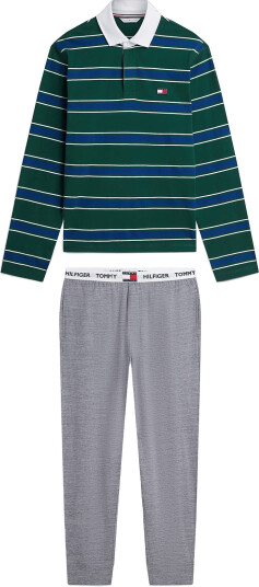 Tommy Hilfiger Ls Rugby Pj Set Green S