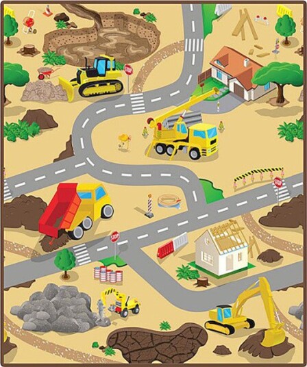 Smily Play SP84512 Leketeppe 100x120 cm Byggeplass