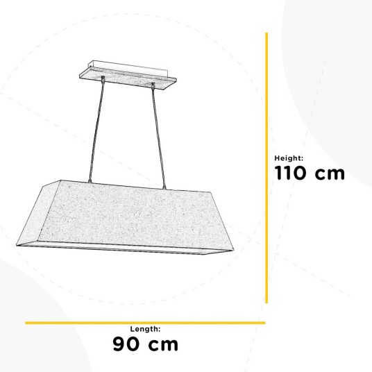ONLI Miriel hengelampe 90 cm tekstil tre