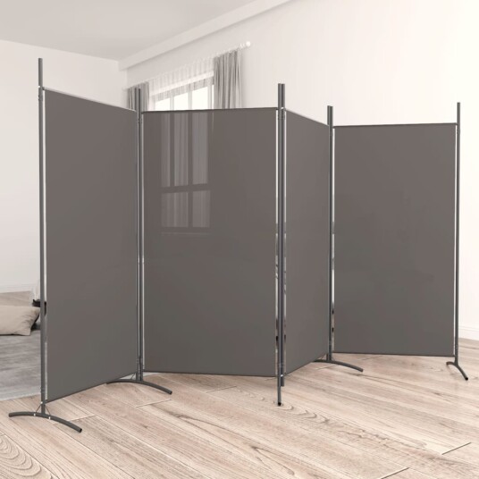 vidaXL Romdeler 4 paneler antrasitt 346x180 cm stoff
