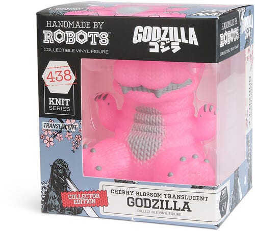 Handmade by Robots  Godzilla #438 Cherry Blossom Pink Translucent
