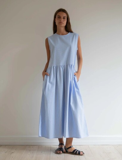 STUDIO FEDER Noelle Dress   Blue   XL