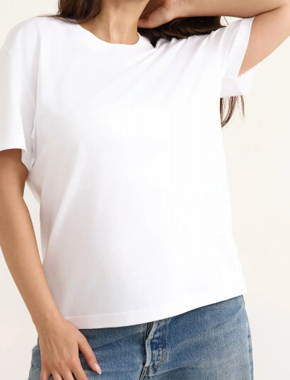 Organic Basics True Heavy Boxy Tee - White - XS