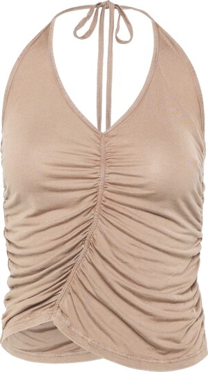Monki Halterneck Top Brown L Monki Halterneck Top Brown L