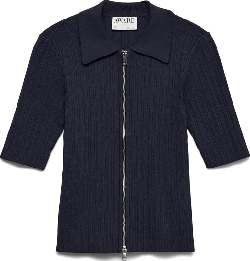 Vero Moda Awhanna 2/4 Zip Knit Cardigan Noos   Navy   XL