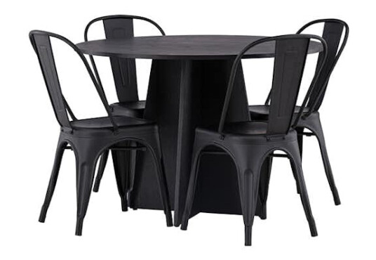 Spisegruppe Venture Home Bootcut Ø110 cm med 4 Tempe Stoler