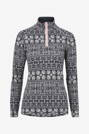 Bagheera - Underställströja Merino Dalecarlian Top Polo W - Grå