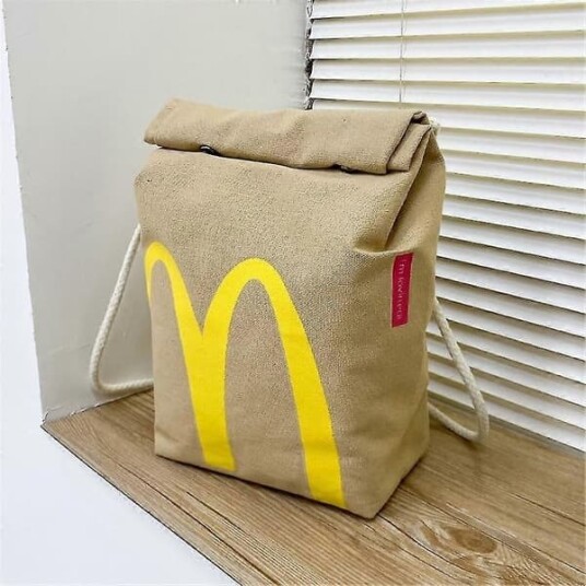 Ryggsekk 2024 Realistisk McDonald's /Messenger Skulderveske Hurtigmatgaver Skulderveske Student Fritid