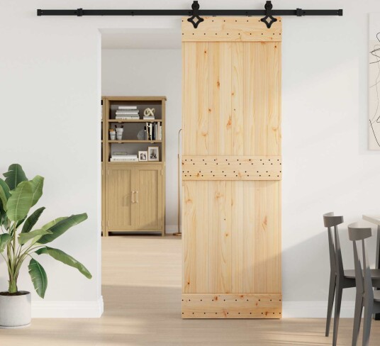  Skyvedør NARVIK Naturlig og svart 70 x 210 cm 213,5 cm