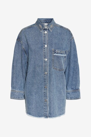 Yas Skjortejakke yasDaisy 7/8 Denim Shacket S Blå Yas Skjortejakke yasDaisy 7/8 Denim Shacket S Blå