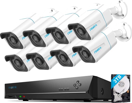 Reolink Kameraovervåkning Pakke Med 8 4K/AI Kameraer Og Opptaker 4TB Harddisk Reolink Kameraovervåkning Pakke Med 8 4K/AI Kameraer Og Opptaker 4TB Harddisk