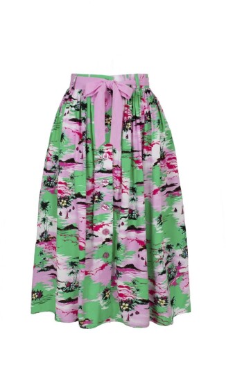 Hell Bunny Middellangt skjørt - Kai Skirt - XS til XL - Damer - flerfarget