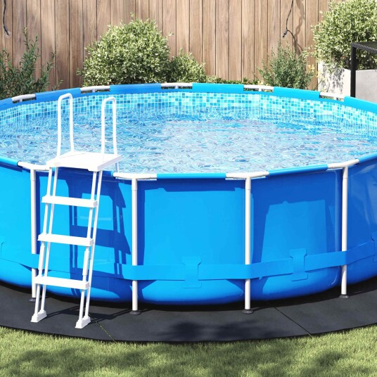 Poolbunnark Svart Ø458 cm Uvevd Stoff Rund
