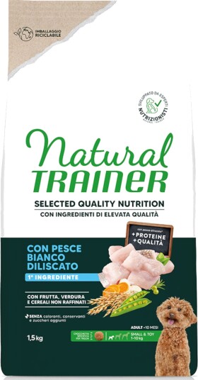 Natural Trainer Tørrfôr Adult Selected Quality Nutrition Small & Toy Sparepakke Hvitfisk 2 X 1.5 kg