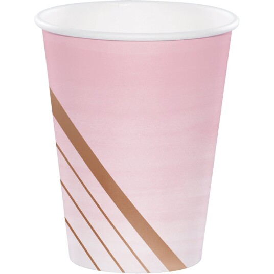 Pappkopper Rosa Og Rosegull 8 Stk 