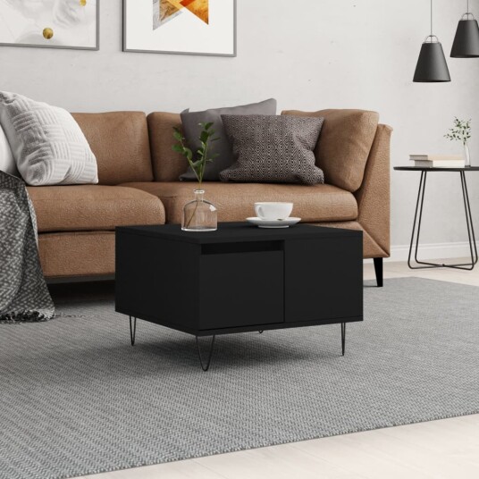 vidaXL Salongbord svart 55x55x36,5 cm konstruert tre