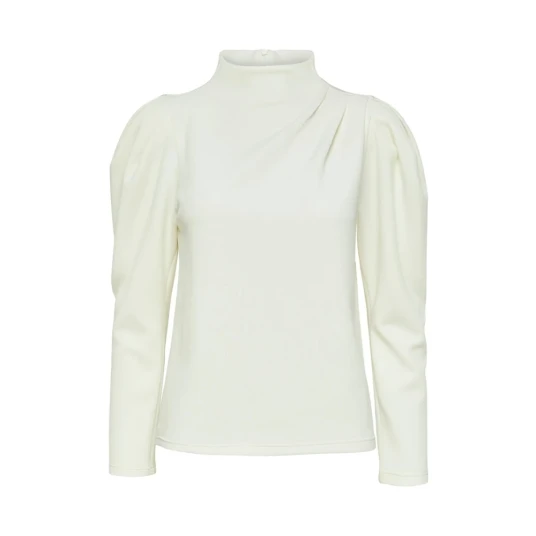 Selected Femme Fenja Ls T-Neck Top - Snow White S Selected Femme Fenja Ls T-Neck Top - Snow White S