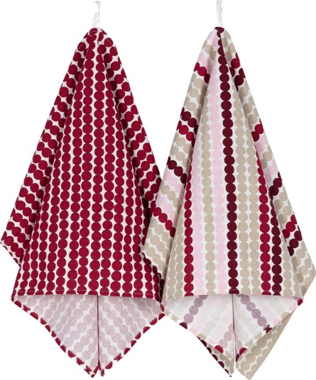 Marimekko Pikku Räsymatto Kjøkkenhåndklær 2 pk Mørkerød Marimekko Pikku Räsymatto Kjøkkenhåndklær 2 pk Mørkerød