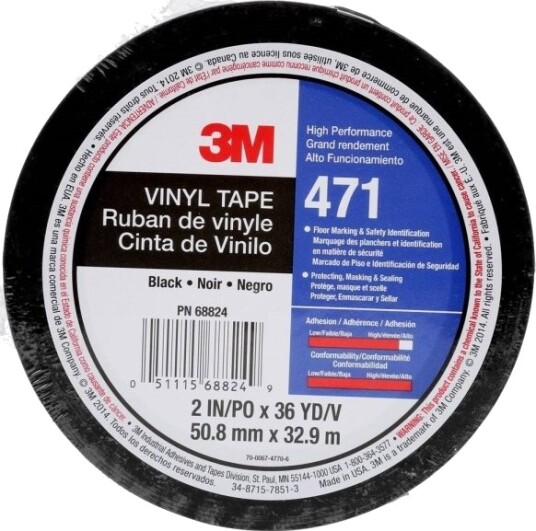 3M 471Iw-S50-D Pvc-Klebebånd Svart (L X B) 33 M X 50 Mm 1 Rull (471Iw-S50-D)