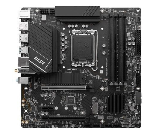 MSI PRO B760M-A WIFI DDR4 - micro ATX - LGA1700 Socket - B760 - Intel B760 - Intel LGA1700 socket - DDR4 RAM - Micro-ATX