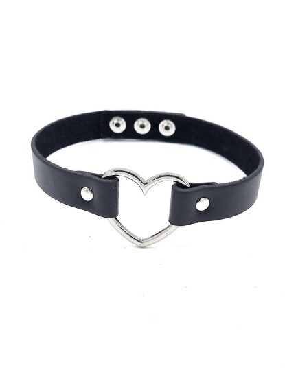 Svart halskjede med hjerte Bondage Svart halskjede med hjerte Bondage