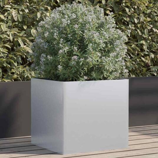 Plantekasse sølv 49x47x46 cm galvanisert stål