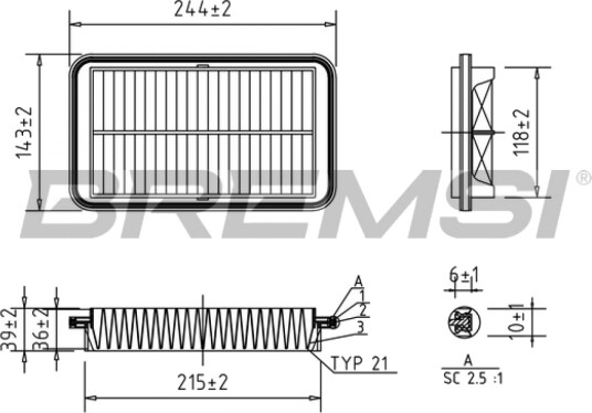 Luftfilter BREMSI FA0596 Luftfilter BREMSI FA0596