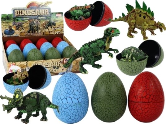 Leantoys Figur Egg Dinosaur 3 Farger 9cm