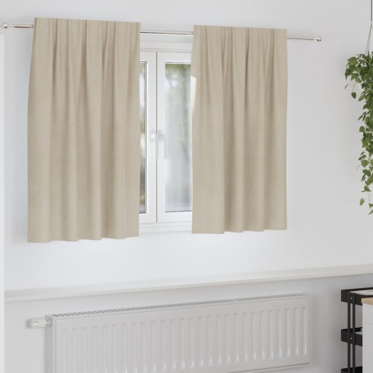 vidaXL Blendingsgardiner 2 pcs Krem 140 x 140 cm Fløyel