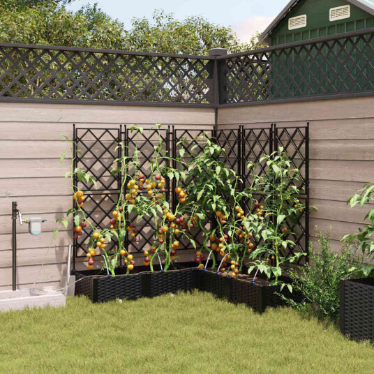  Hageplanter 1 stk Gitter med lagring Svart 120 x 120 x 126 cm Plast