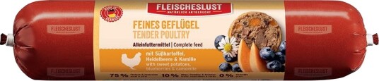 Fleischeslust Våtfôr Classic Fint Fjærkre Med Søtpotet Blåbær Og Kamille 6 X 800 G