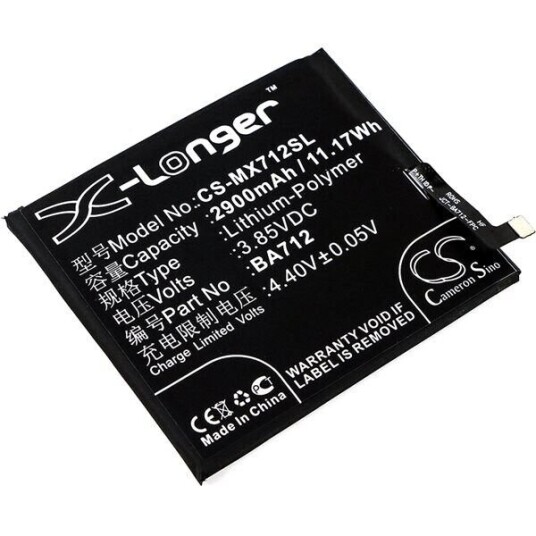 MeiZu M712Q batteri (2900 mAh 3.85 V, Sort) MeiZu M712Q batteri (2900 mAh 3.85 V, Sort)