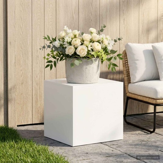 vidaXL Planteholder Hvit 40 x 40 x 40 cm Stål