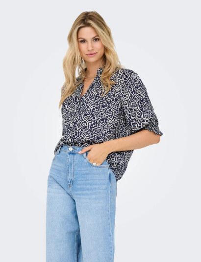 ONLY Onlraya 3/4 Shirt Wvn Noos Navy M